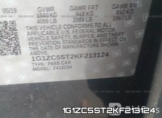 1G1ZC5ST2KF213124 фото 10