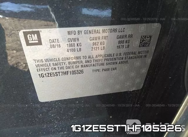 1G1ZE5ST7HF105326 фото 10