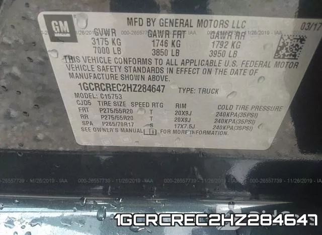 1GCRCREC2HZ284647 фото 9