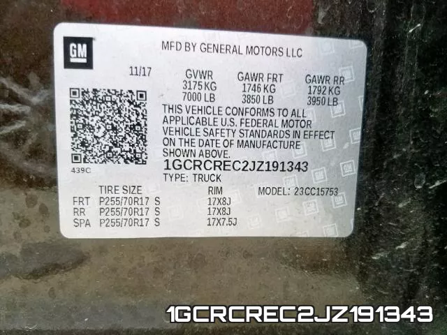 1GCRCREC2JZ191343 фото 2