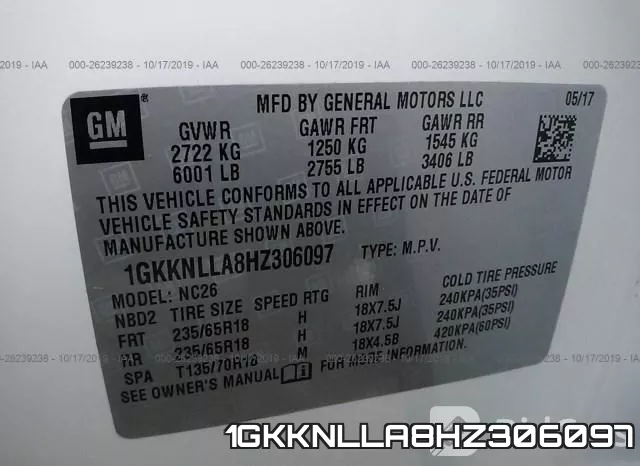 1GKKNLLA8HZ306097 фото 10