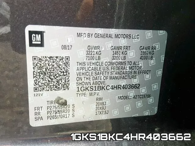 1GKS1BKC4HR403662 фото 2