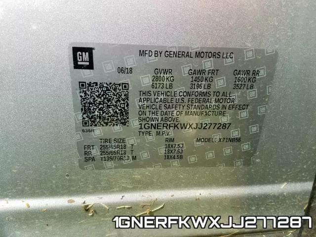 1GNERFKWXJJ277287 фото 2