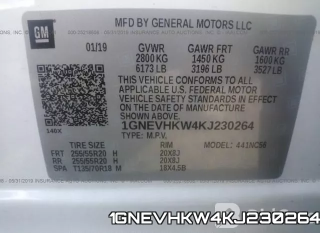 1GNEVHKW4KJ230264 фото 10