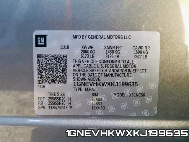 1GNEVHKWXKJ199635 фото 2