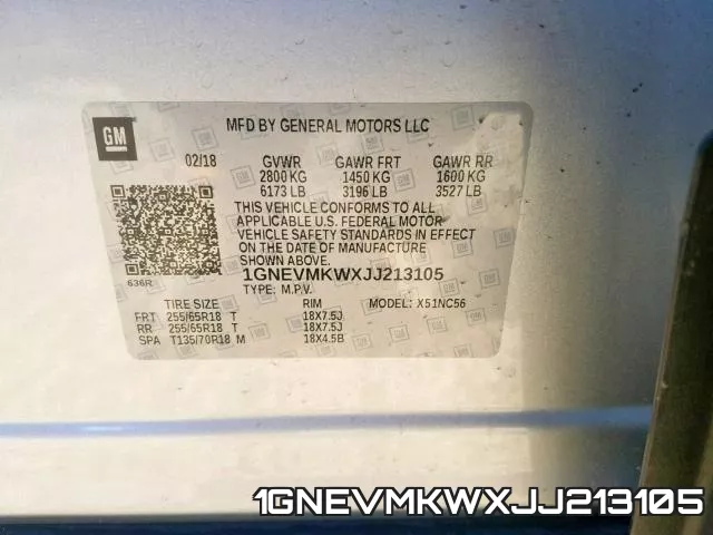 1GNEVMKWXJJ213105 фото 2