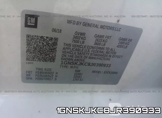 1GNSKJKC8JR390933 фото 10