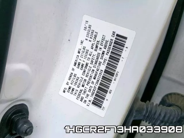 1HGCR2F73HA033908 фото 2