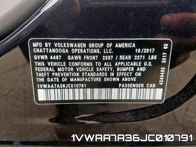 1VWAA7A36JC010791 фото 2