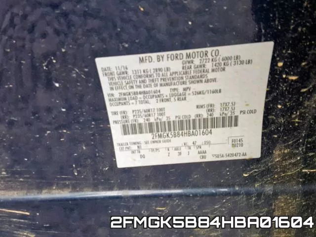 2FMGK5B84HBA01604 фото 2