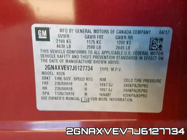 2GNAXVEV7J6127734 фото 2
