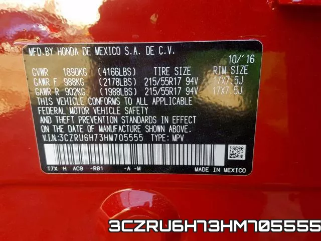 3CZRU6H73HM705555 фото 2