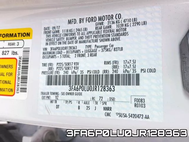 3FA6P0LU0JR128363 фото 2
