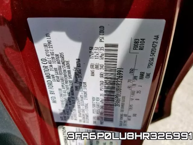 3FA6P0LU8HR326991 фото 2