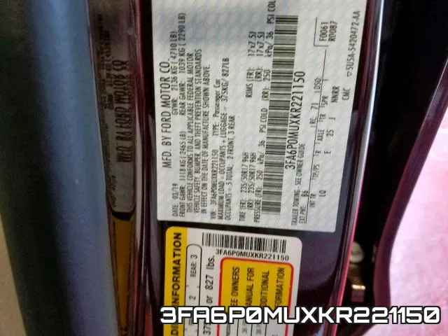 3FA6P0MUXKR221150 фото 2