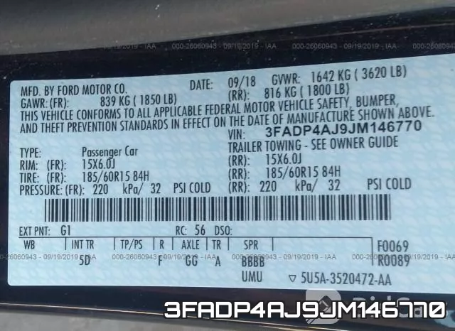 3FADP4AJ9JM146770 фото 8