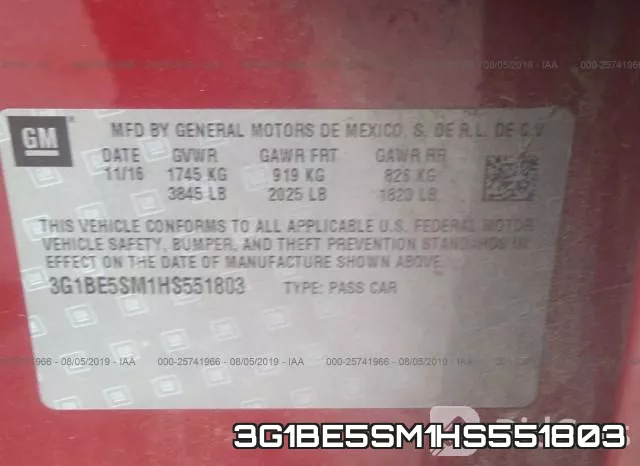 3G1BE5SM1HS551803 фото 10