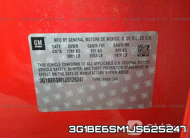 3G1BE6SM1JS625247 фото 10