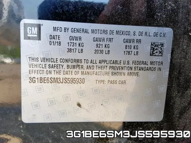 3G1BE6SM3JS595930 фото 2