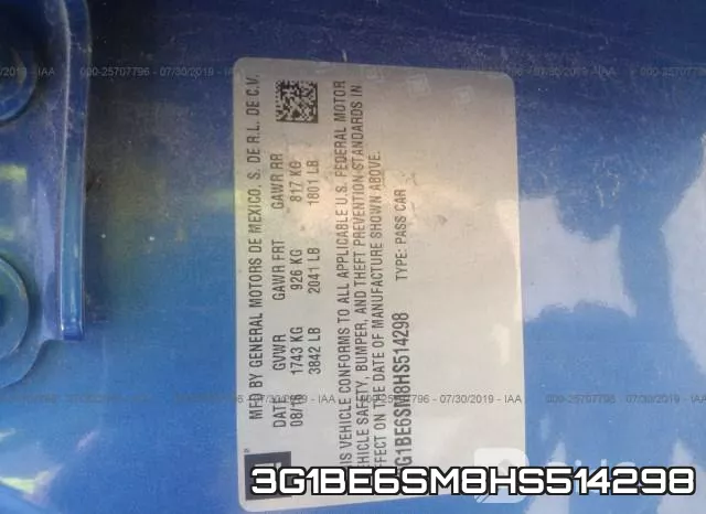 3G1BE6SM8HS514298 фото 10