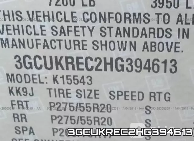 3GCUKREC2HG394613 фото 10