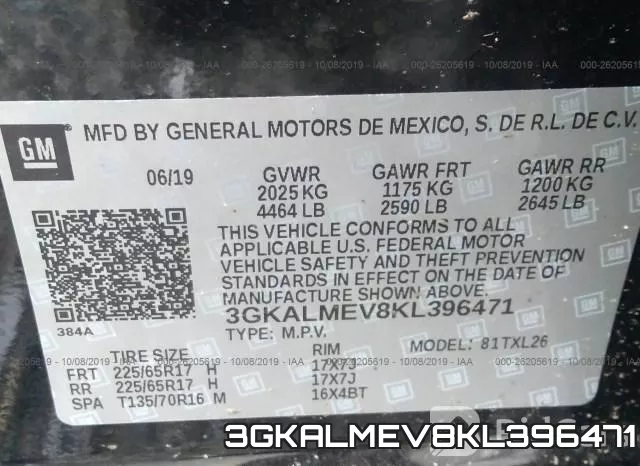 3GKALMEV8KL396471 фото 10