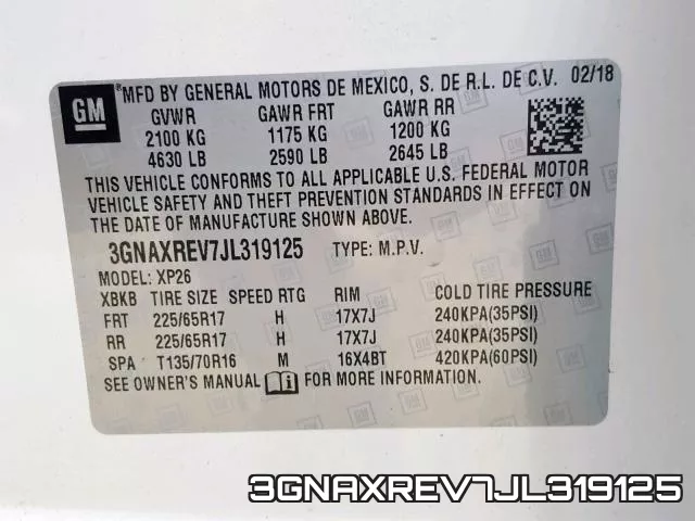 3GNAXREV7JL319125 фото 2