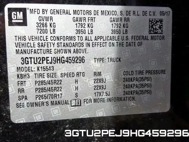3GTU2PEJ9HG459296 фото 2
