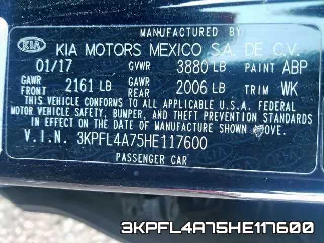 3KPFL4A75HE117600 фото 2
