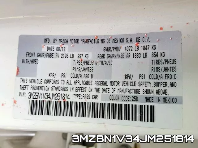 3MZBN1V34JM251814 фото 2