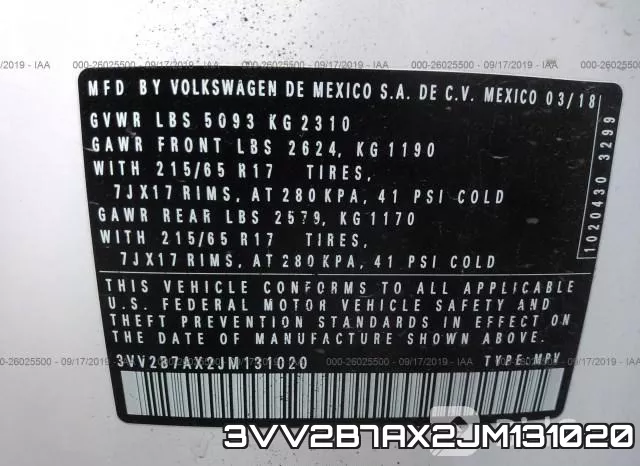 3VV2B7AX2JM131020 фото 9