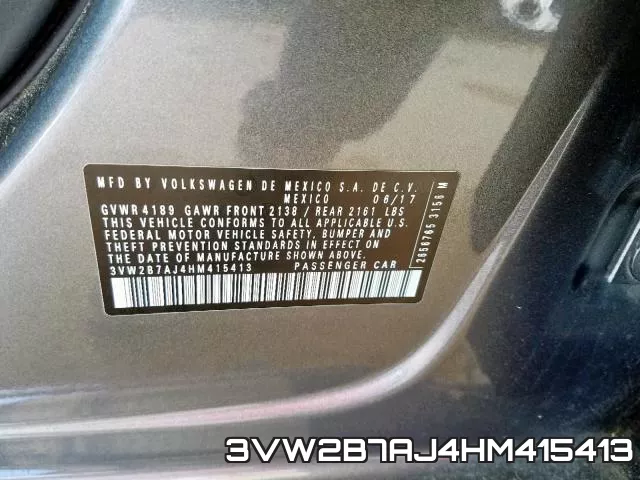 3VW2B7AJ4HM415413 фото 2