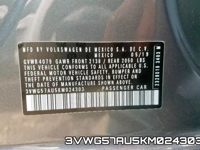 3VWG57AU5KM024303 фото 2