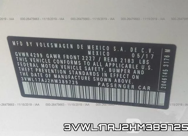 3VWL17AJ2HM389725 фото 10