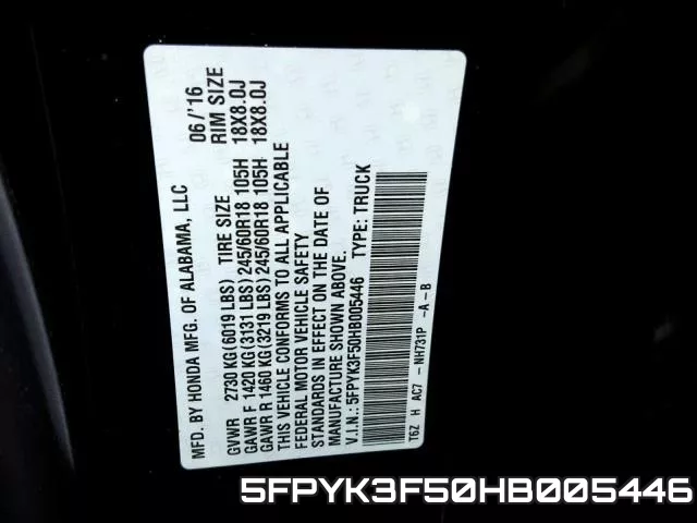5FPYK3F50HB005446 фото 2