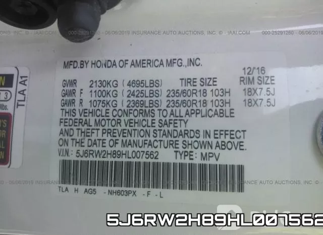 5J6RW2H89HL007562 фото 10