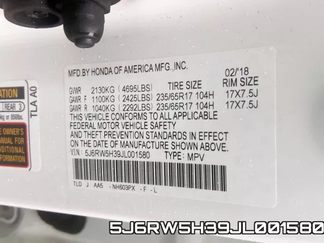 5J6RW5H39JL001580 фото 2