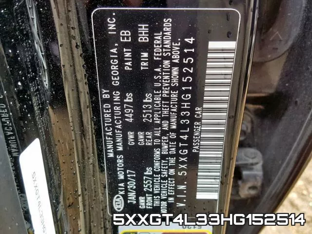 5XXGT4L33HG152514 фото 2