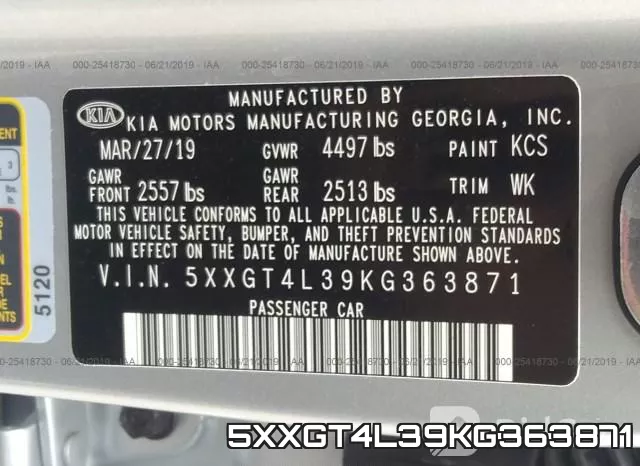 5XXGT4L39KG363871 фото 10