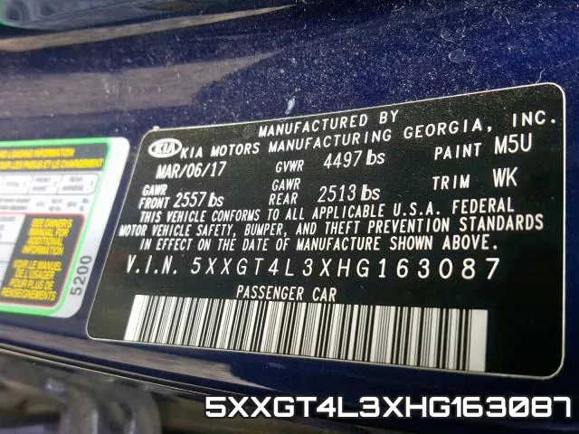 5XXGT4L3XHG163087 фото 2