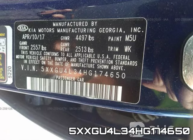 5XXGU4L34HG174650 фото 9