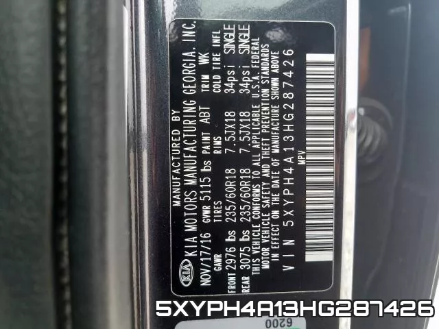 5XYPH4A13HG287426 фото 2