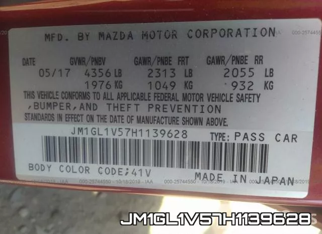 JM1GL1V57H1139628 фото 10