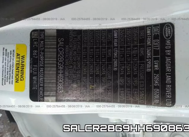 SALCR2BG9HH690863 фото 10
