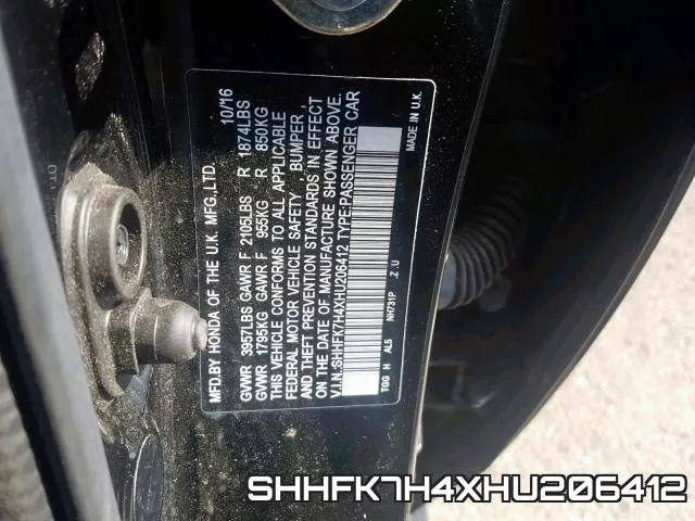SHHFK7H4XHU206412 фото 2