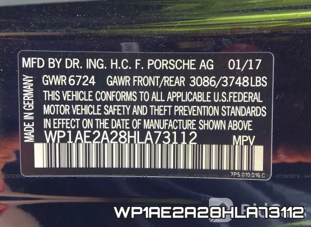 WP1AE2A28HLA73112 фото 10