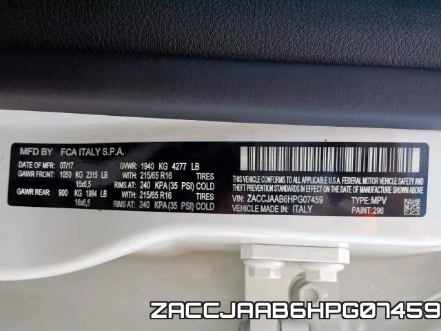 ZACCJAAB6HPG07459 фото 2