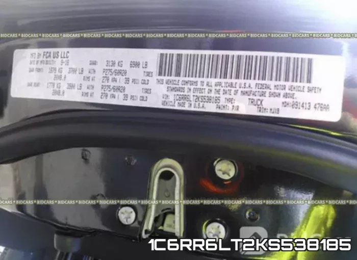 1C6RR6LT2KS538185 фото 10