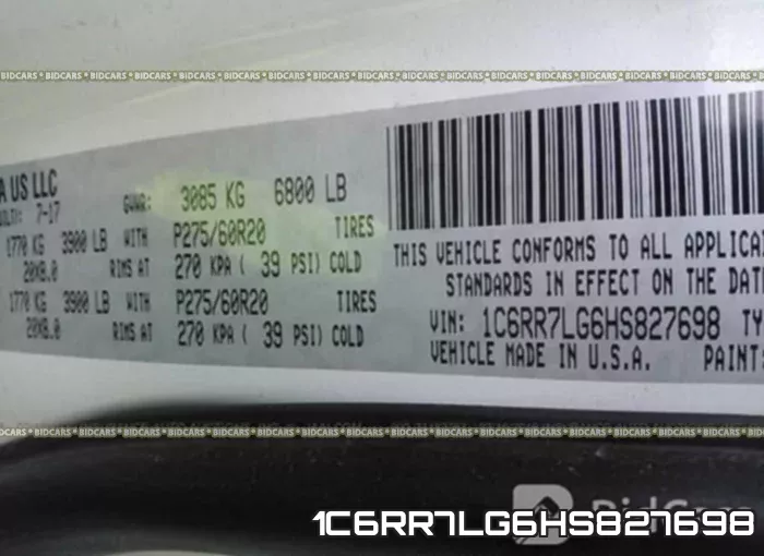 1C6RR7LG6HS827698 фото 10