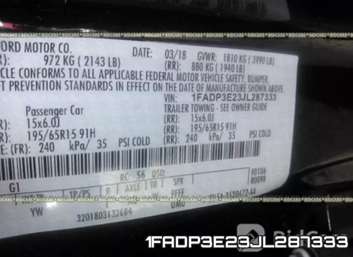 1FADP3E23JL287333 фото 10